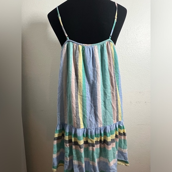 Rails Womens Ari Dress Small Blue Jamaica Stripe Spaghetti Strap Sundress - Picture 6 of 8